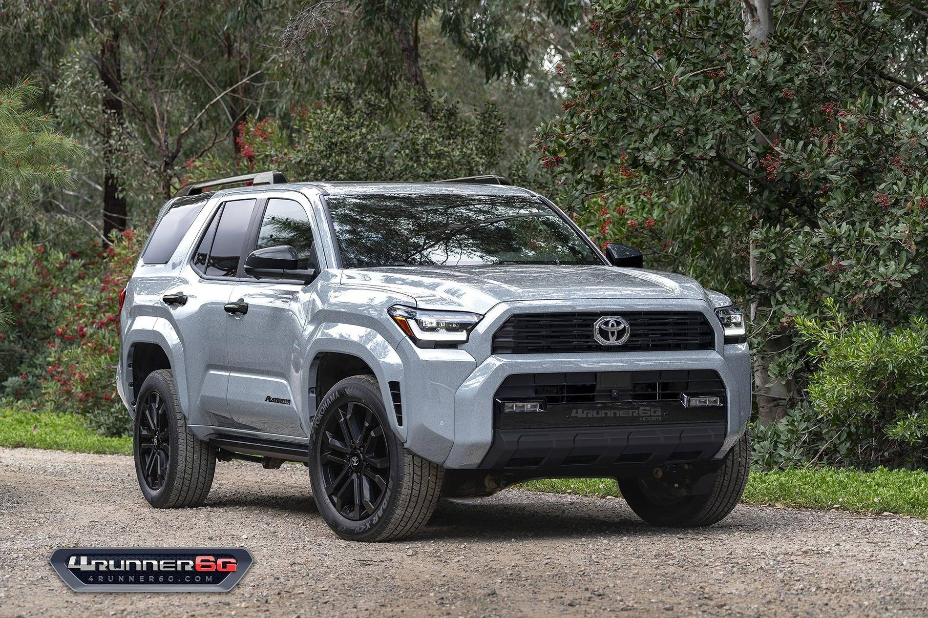 2025 Toyota 4runner PLATINUM: 2025 4Runner Colors, Interiors, Factory Installed Accessories, Post Production Options (PPO) Cutting Edge Silver Color 2025 4runner Platinum front