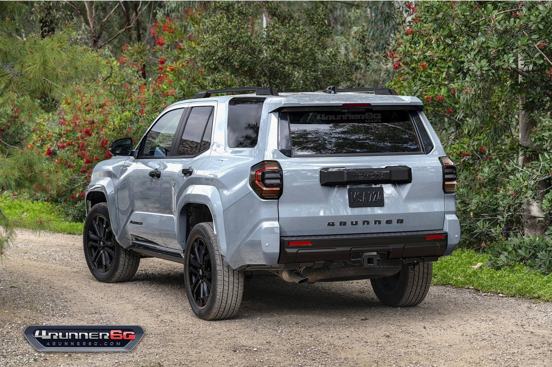 2025 Toyota 4runner PLATINUM: 2025 4Runner Colors, Interiors, Factory Installed Accessories, Post Production Options (PPO) Cutting Edge Silver Color 2025 4runner Platinum rear