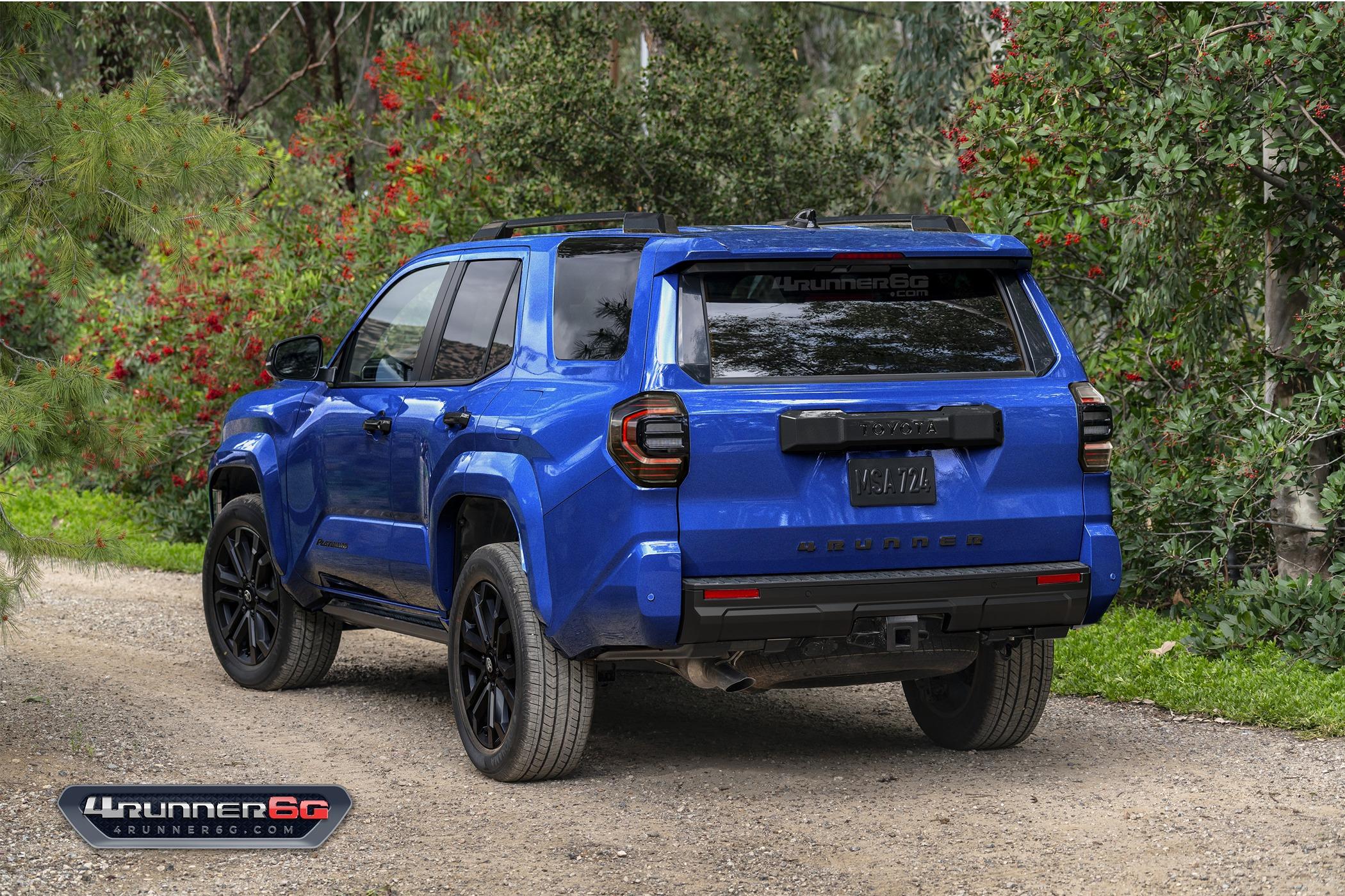 2025 Toyota 4runner Fun colors for 2025 4Runner TRD PRO, Trailhunter, Platinum Trims -- previews & slideshow Platinum-Blue-Crush-Rear