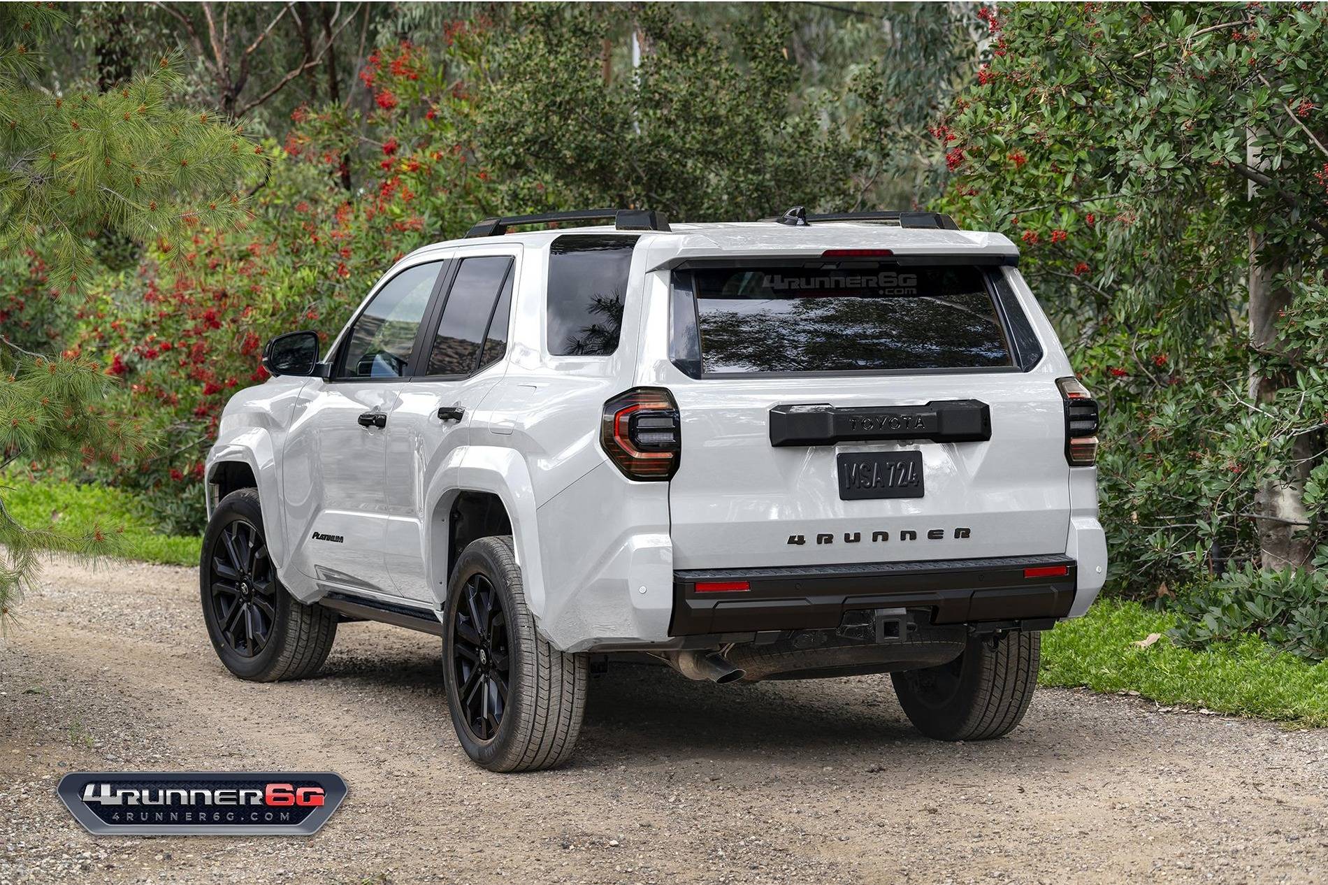 2025 Toyota 4runner PLATINUM: 2025 4Runner Colors, Interiors, Factory Installed Accessories, Post Production Options (PPO) Wind Chill Pearl White Platinum trim 2025 4runner rear