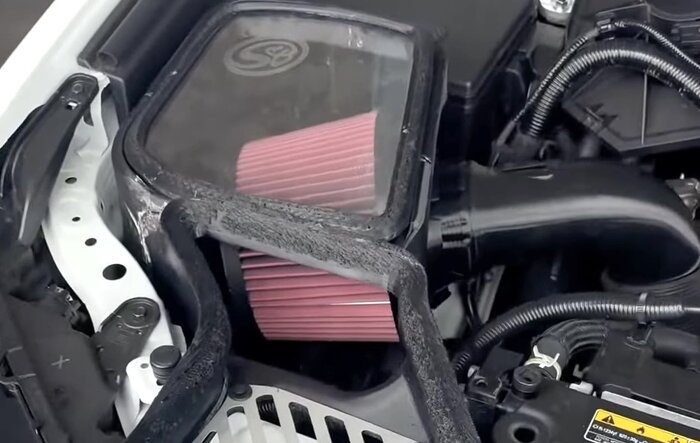 S&B air intake kit & filter installed on 2025 4Runner TRD Pro 6th gen i-Force Max Hybrid Engine