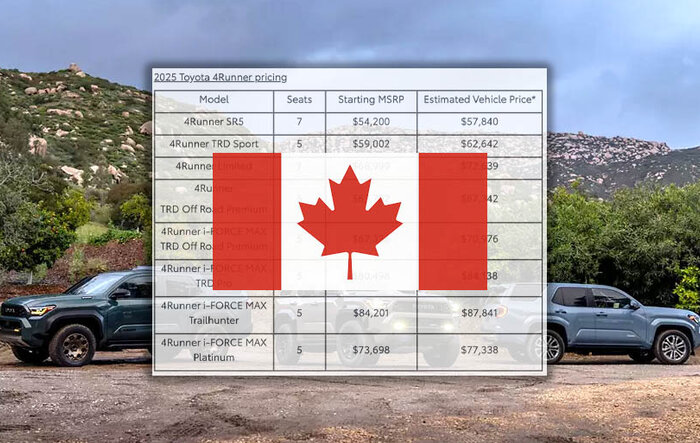 Canadian Pricing Released for 2025 4Runner