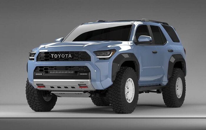 NYTOP 2025 4Runner 6th Gen Build Render: White Wheels, Carbon Fenders, Front Bumper, Rear Recovery Hooks