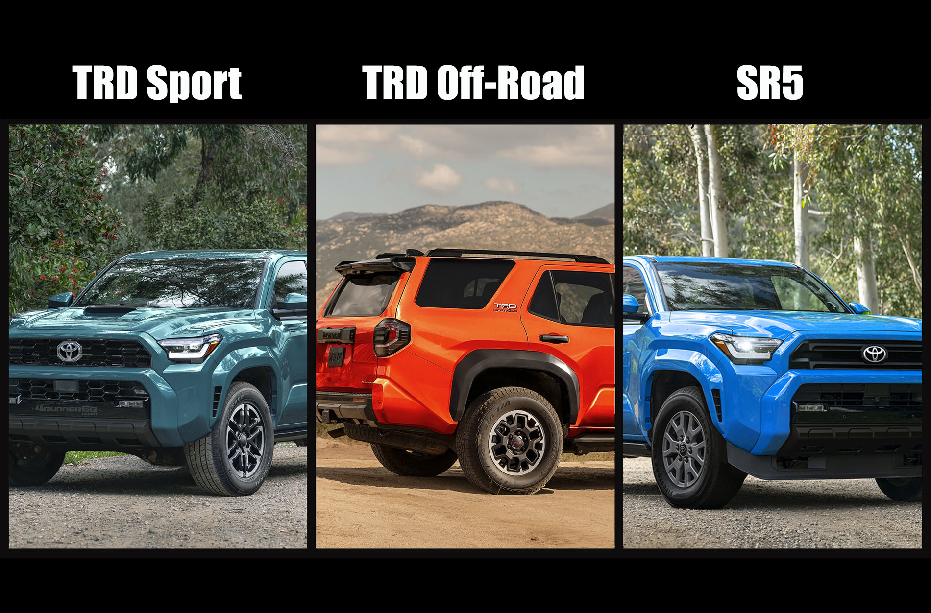 Preview Looks 2025 4Runner 6th Gen TRD OffRoad, TRD Sport, SR5 Trim