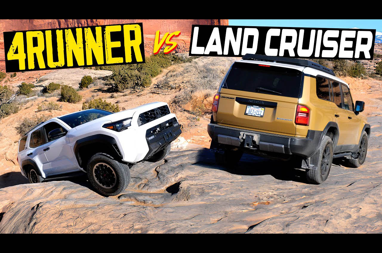 Review 2025 4Runner vs. Land Cruiser offroad comparison at Moab by TFL